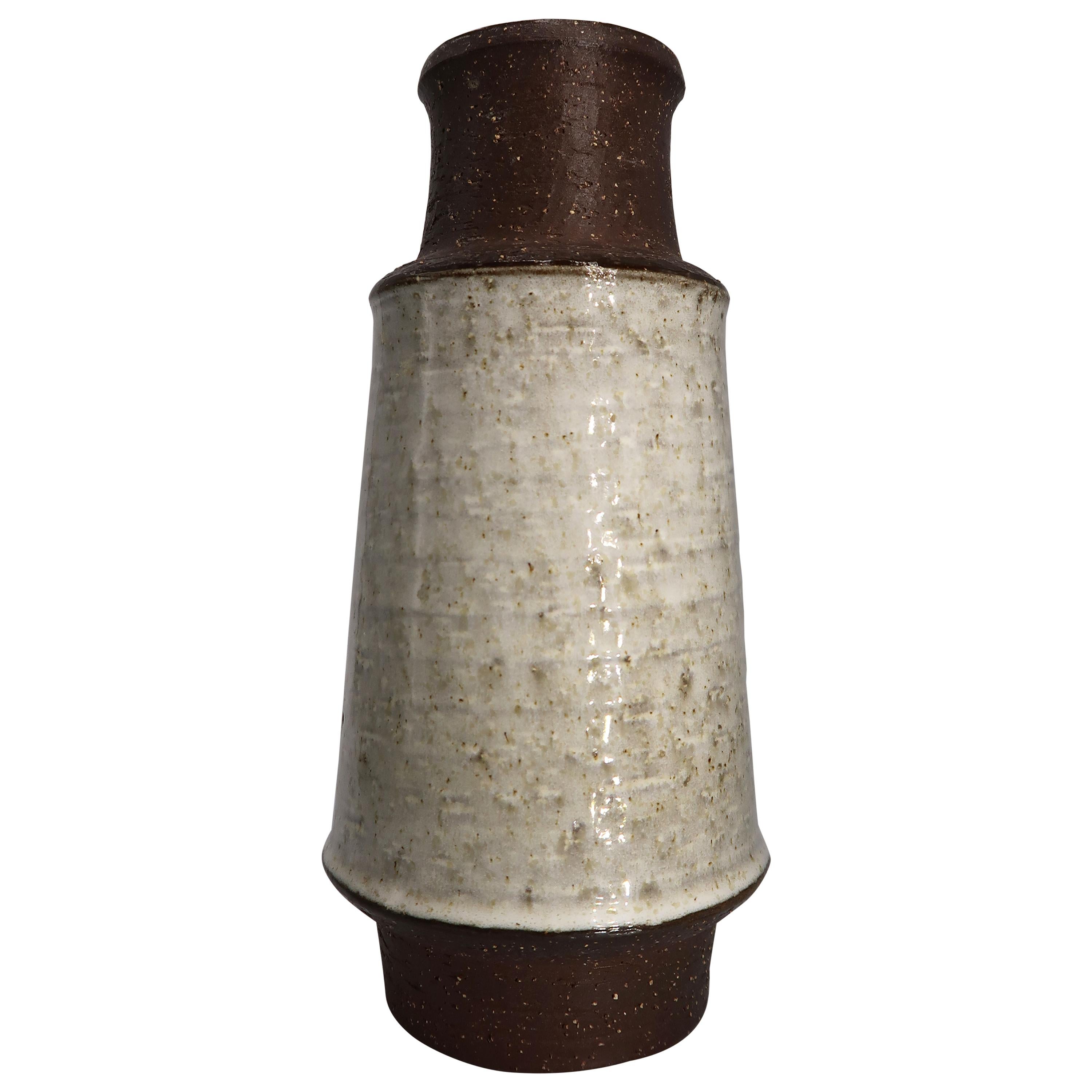 Michael Andersen Danish Grey Brown Ceramic Vase, 1960s
