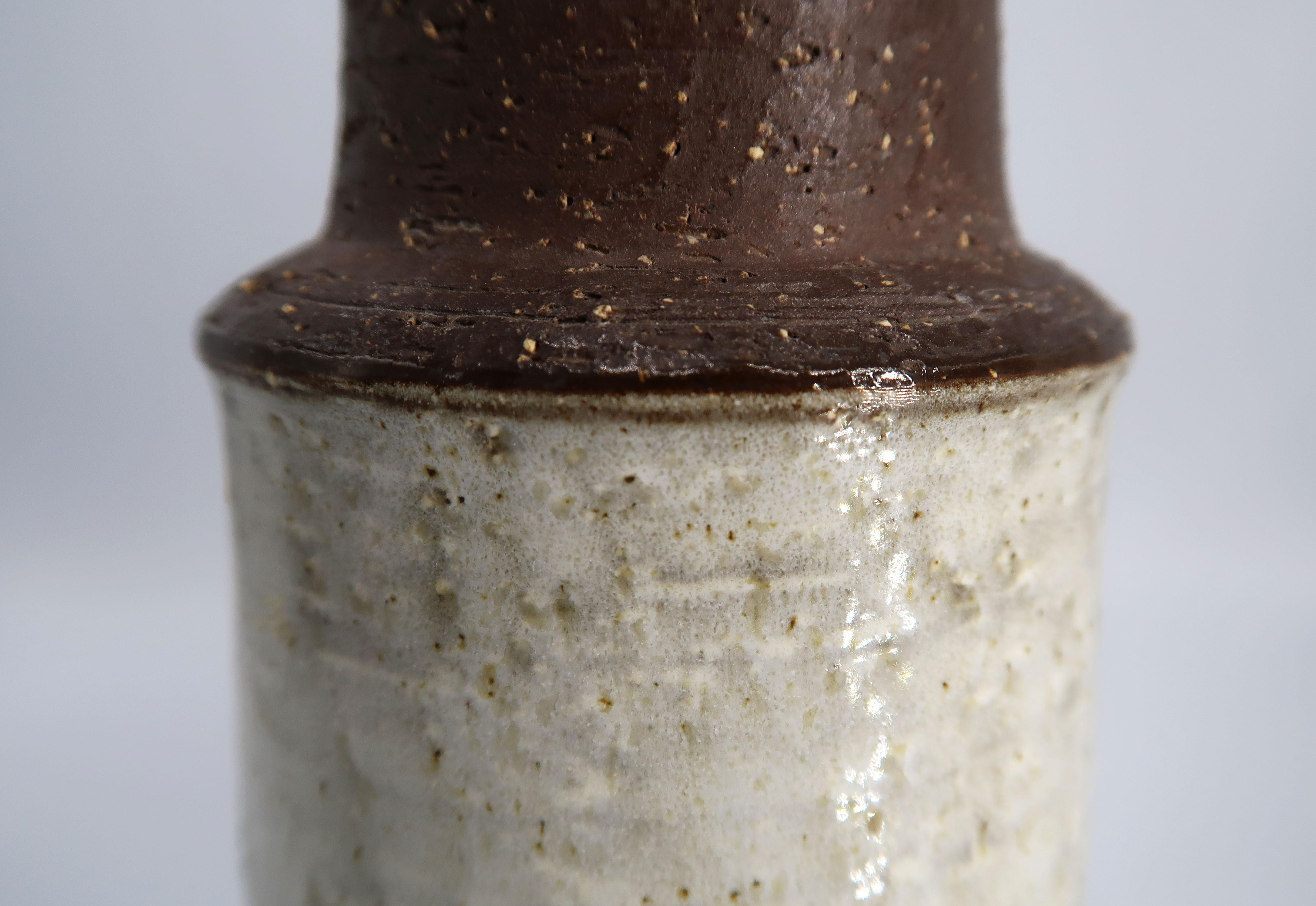 Hand-Crafted Michael Andersen Danish Modern Grey Brown Ceramic Vase, 1960s For Sale