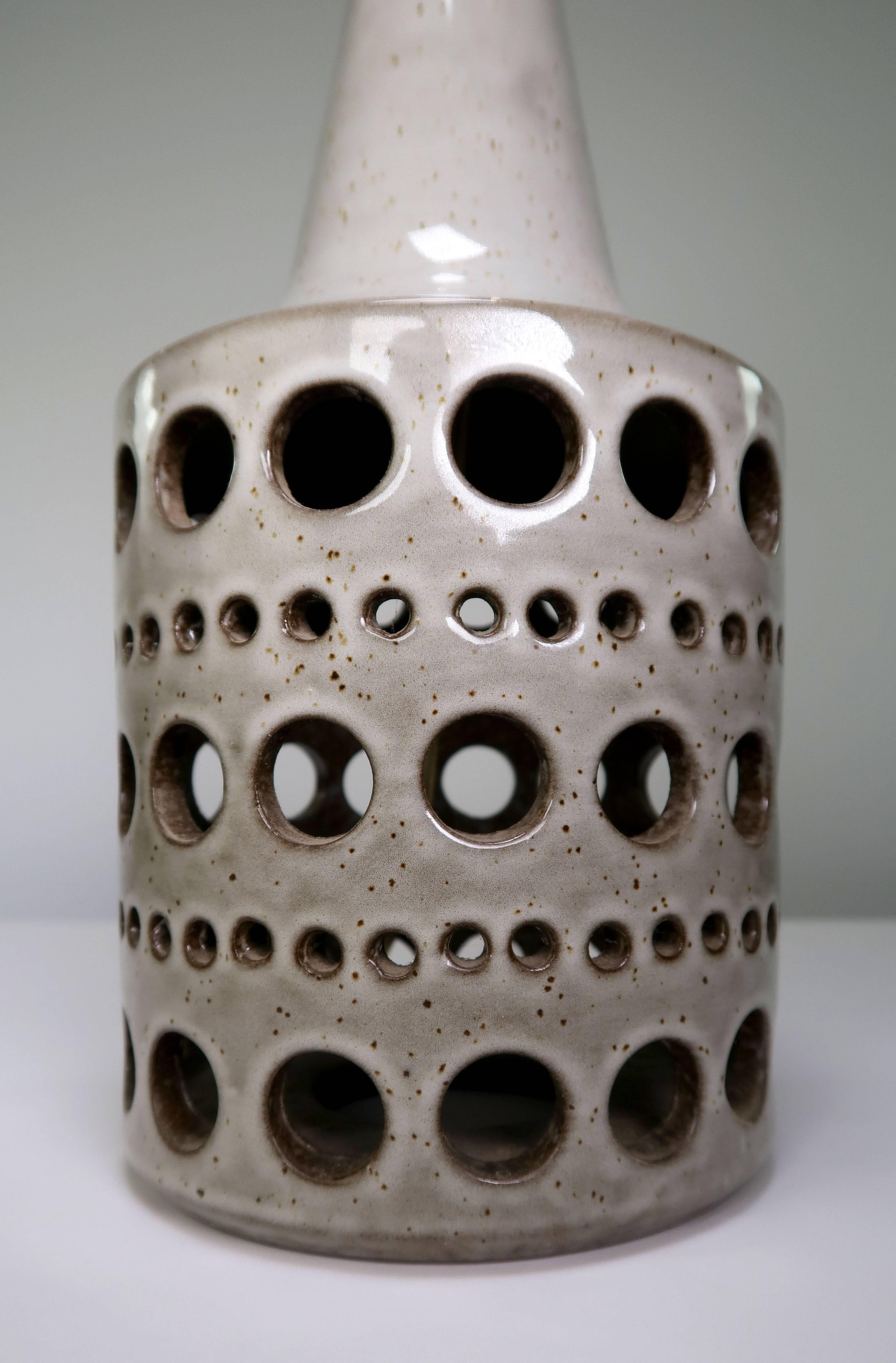perforated ceramic lamp