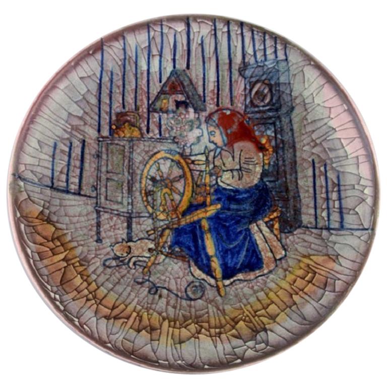 Michael Andersen, Dänemark, große Schale aus glasierter Keramik mit Weber
