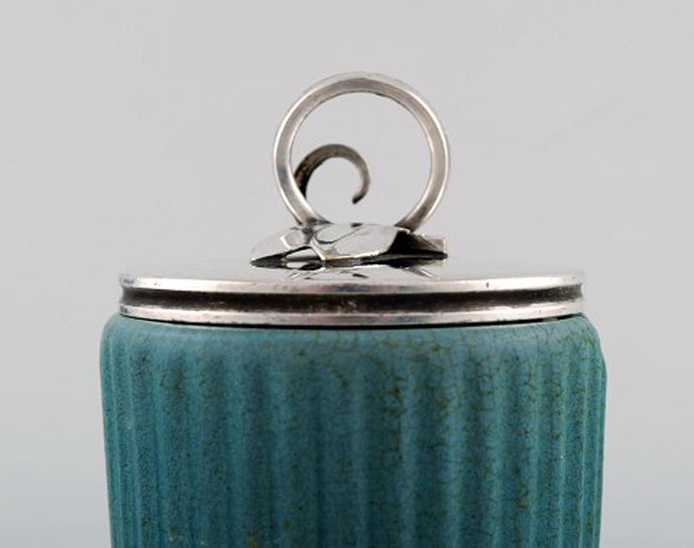 Art Deco Michael Andersen, Denmark Marmalade Jar in Ceramics, Fluted Style