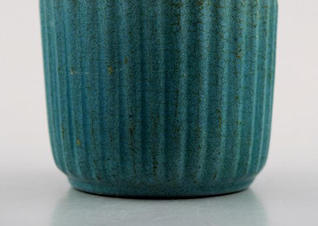 Danish Michael Andersen, Denmark Marmalade Jar in Ceramics, Fluted Style