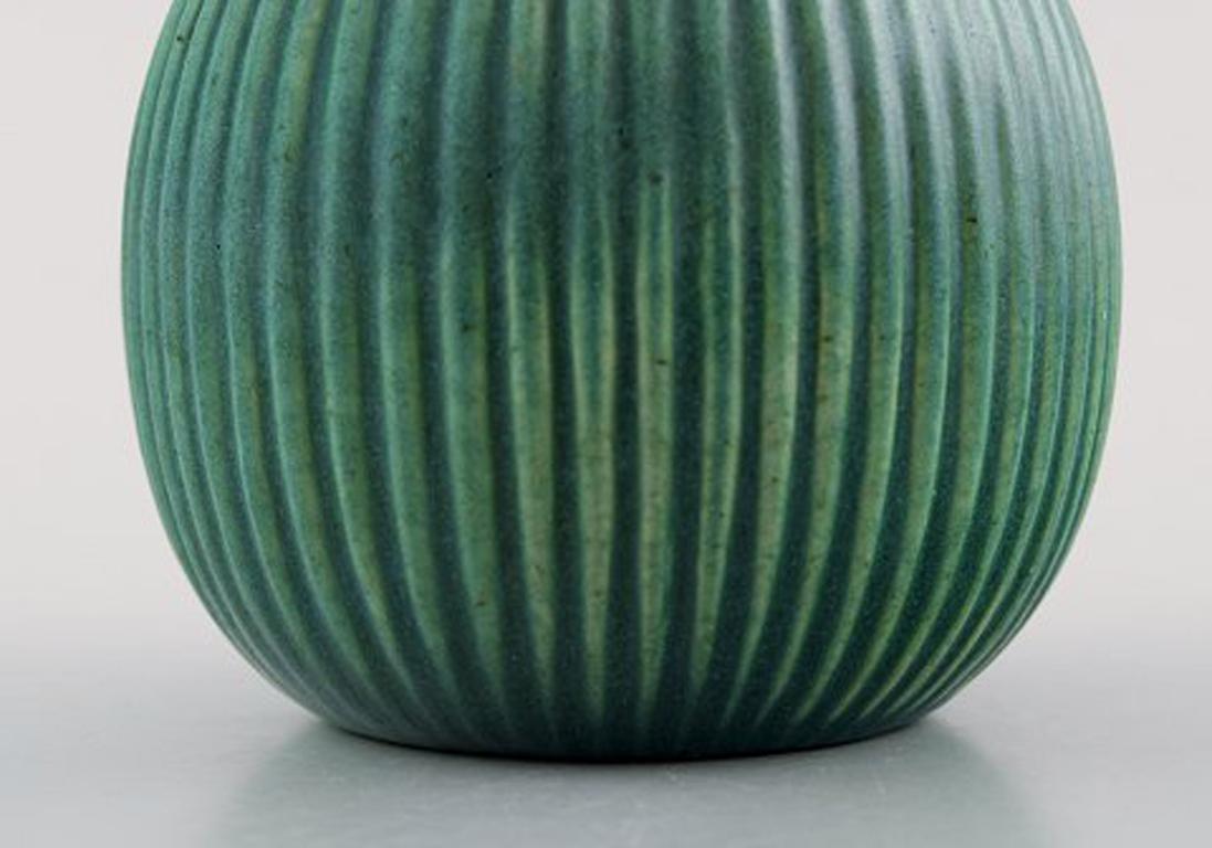 Danish Michael Andersen, Denmark Marmalade Jar in Ceramics, Fluted Style