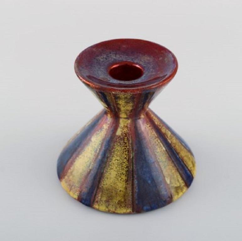 Mid-20th Century Michael Andersen, Denmark, Two Bowls, Candlestick and Lidded Jar, 1950s For Sale