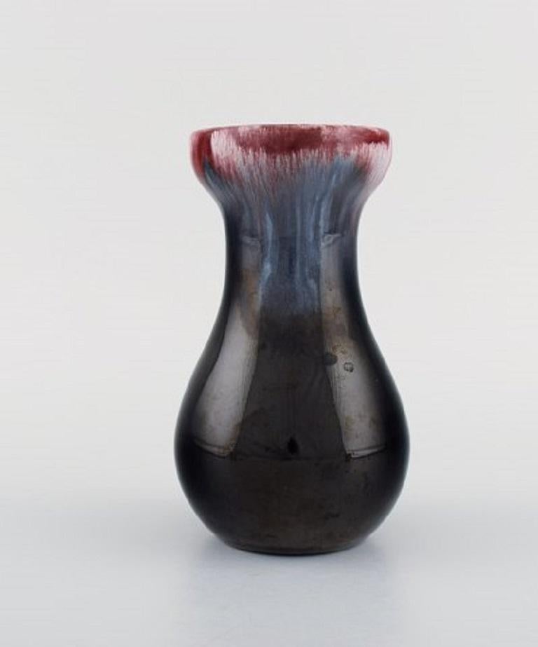 Scandinavian Modern Michael Andersen, Denmark, Two Vases in Glazed Ceramics, 1950s For Sale