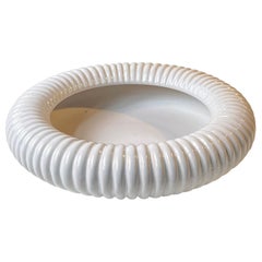 Michael Andersen Fluted Art Deco Fruit Bowl in White Ceramic, 1940s