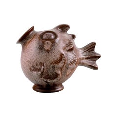 Retro Michael Andersen, Rare Fish in Glazed Ceramics, 1950s