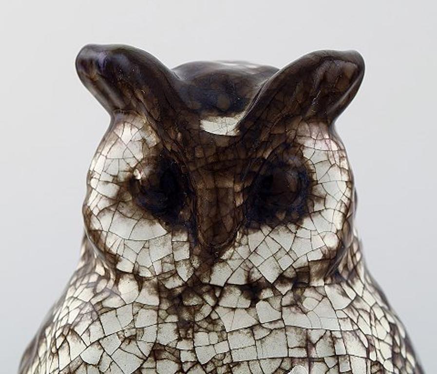 Michael Andersen. Rare Owl in Crackled Glazed Stoneware, 1950s-1960s 1