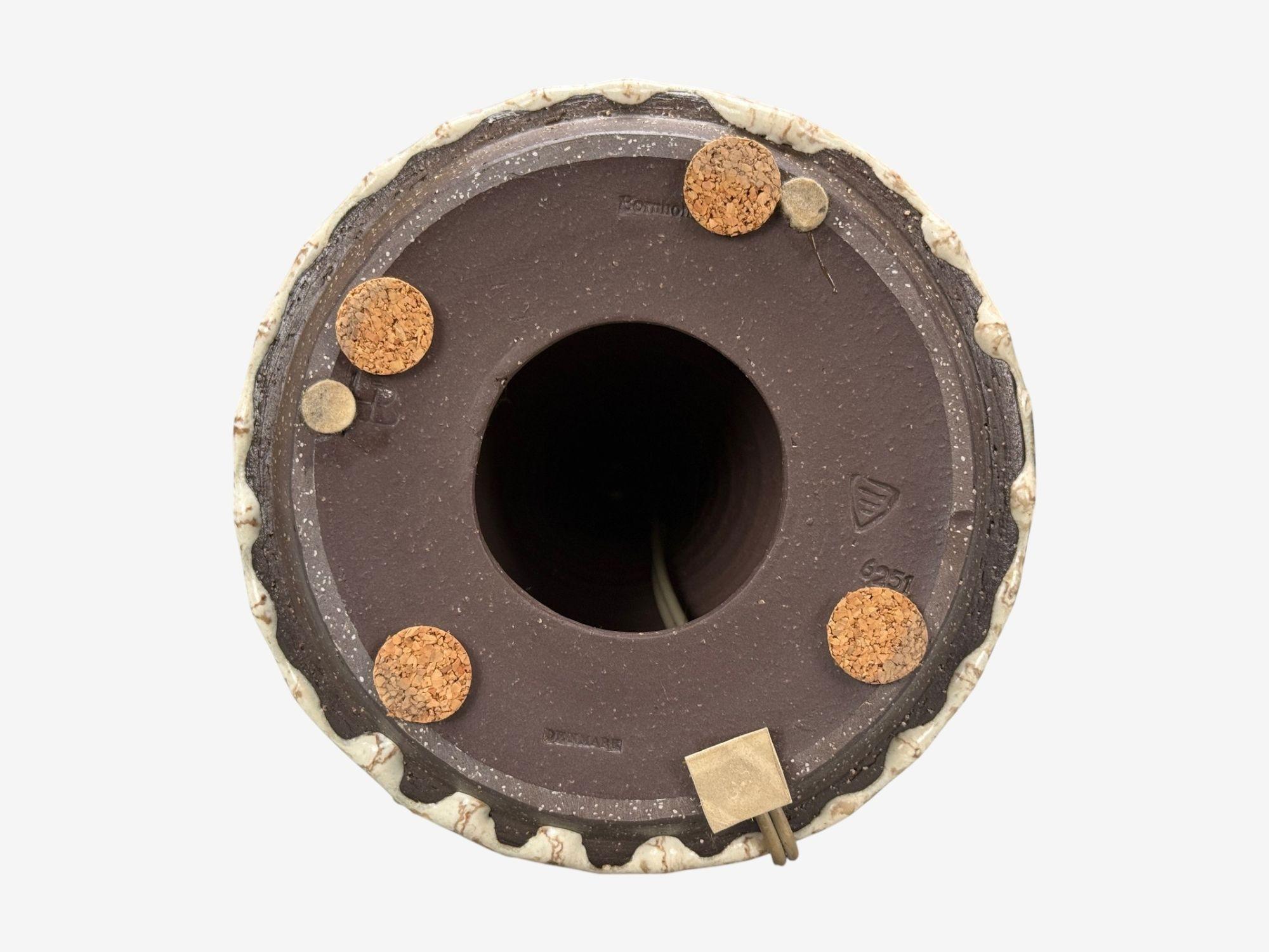 Michael Andersen & Søn, grès brun, grande lampe de table, Danemark, années 1960 en vente 3