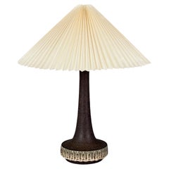 Michael Andersen & Søn, Brown Stoneware, Large Table Lamp, Denmark, 1960s