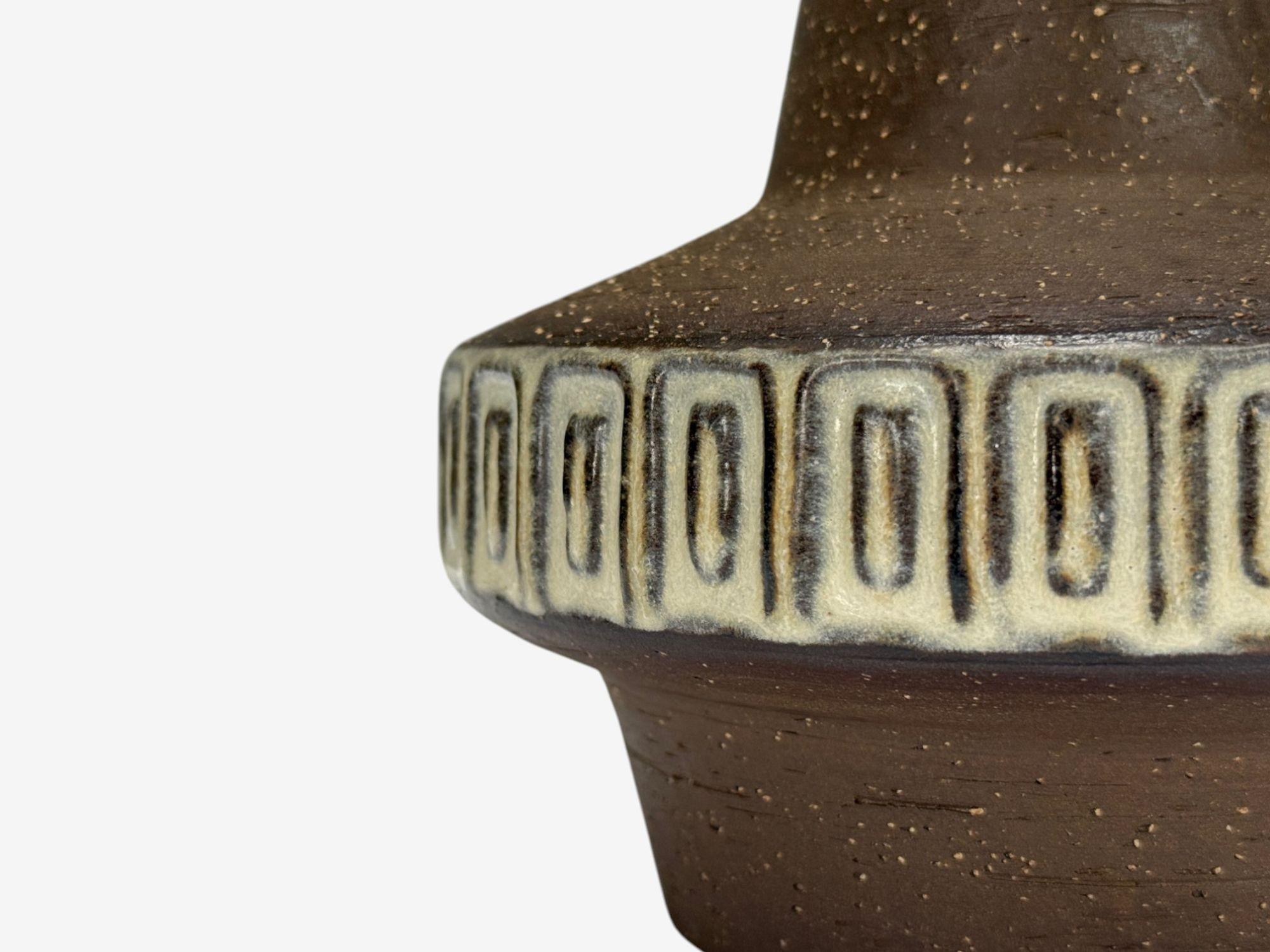 Ceramic Michael Andersen & Søn, Brown Stoneware, Table Lamp, Denmark, 1960s For Sale