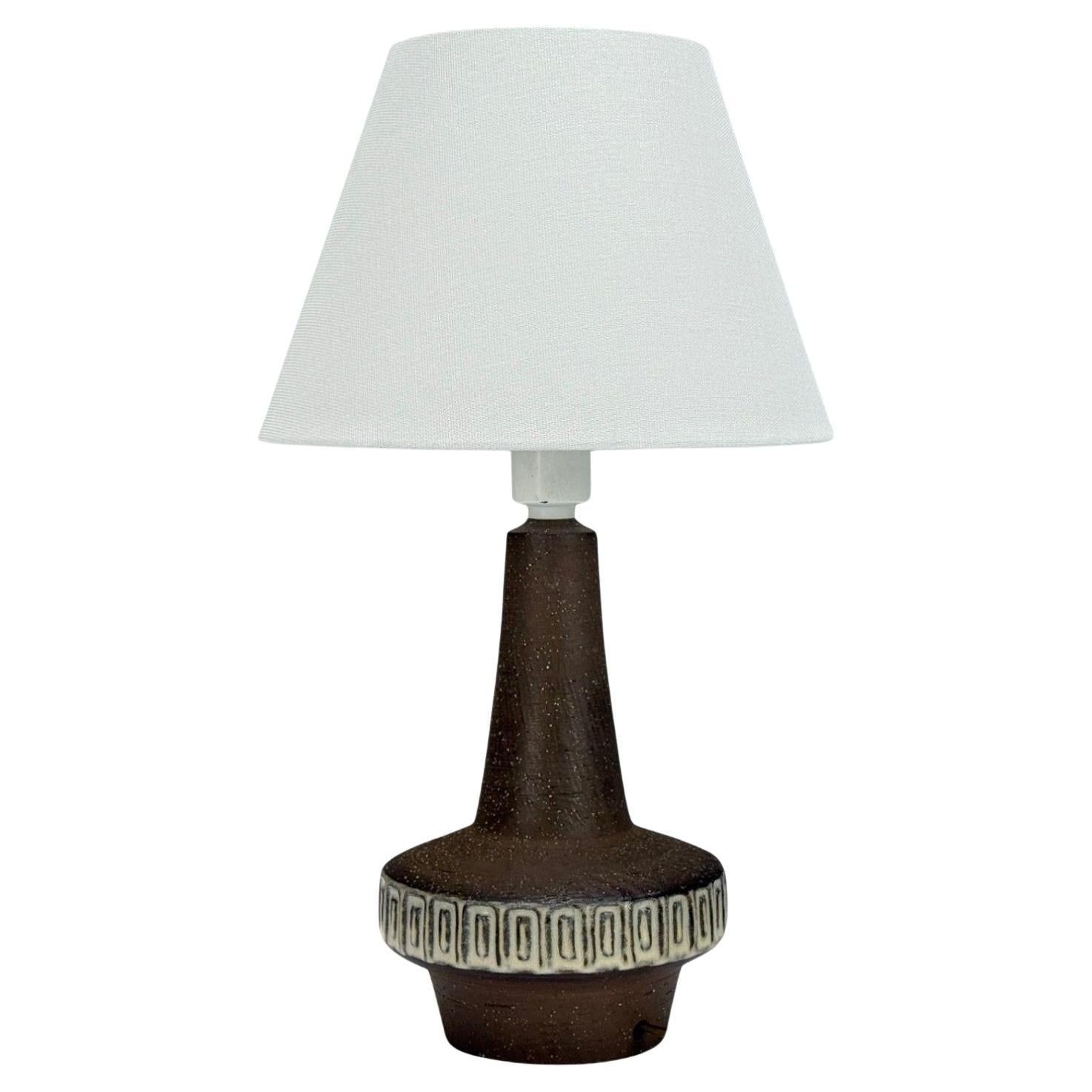 Michael Andersen & Søn, Brown Stoneware, Table Lamp, Denmark, 1960s For Sale