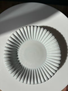 Michael Andersen Soft Pleated White Vide-Poche Bowl, 1960s