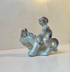 Michael Andersen & Son Boy on Donkey Ceramic Figurine in Persia Glaze