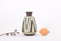 Michael Andersen & Son Vase Black Green Graphic Decor, Danish Ceramic 1960s