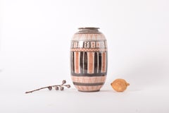 Michael Andersen & Son Vase Ethnic Decoration, Earthy Colors, Danish 1960s