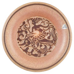 Michael Andersen. Stoneware bowl with mermaid and fish motif, 1960s/70s