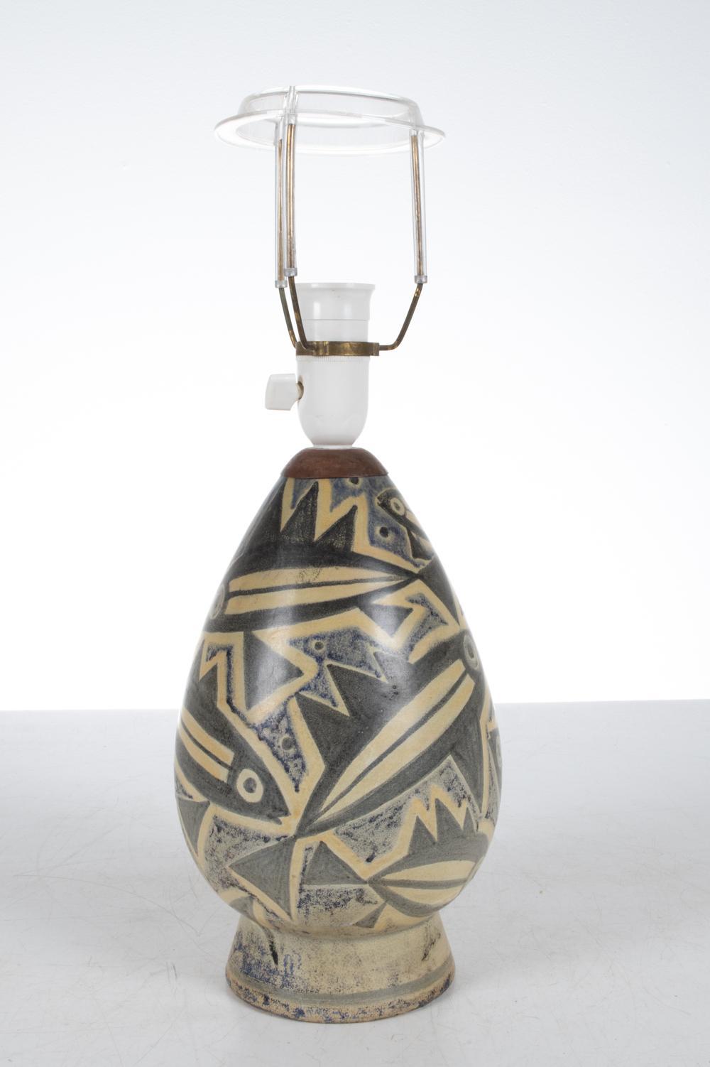 Michael Andersen Studio Pottery lampe de table à motif de poissons en vente 9