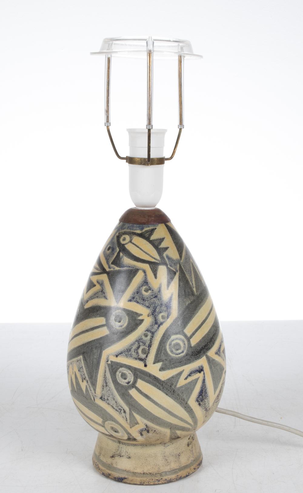 Michael Andersen Studio Pottery Fish Motif Table Lamp For Sale 12