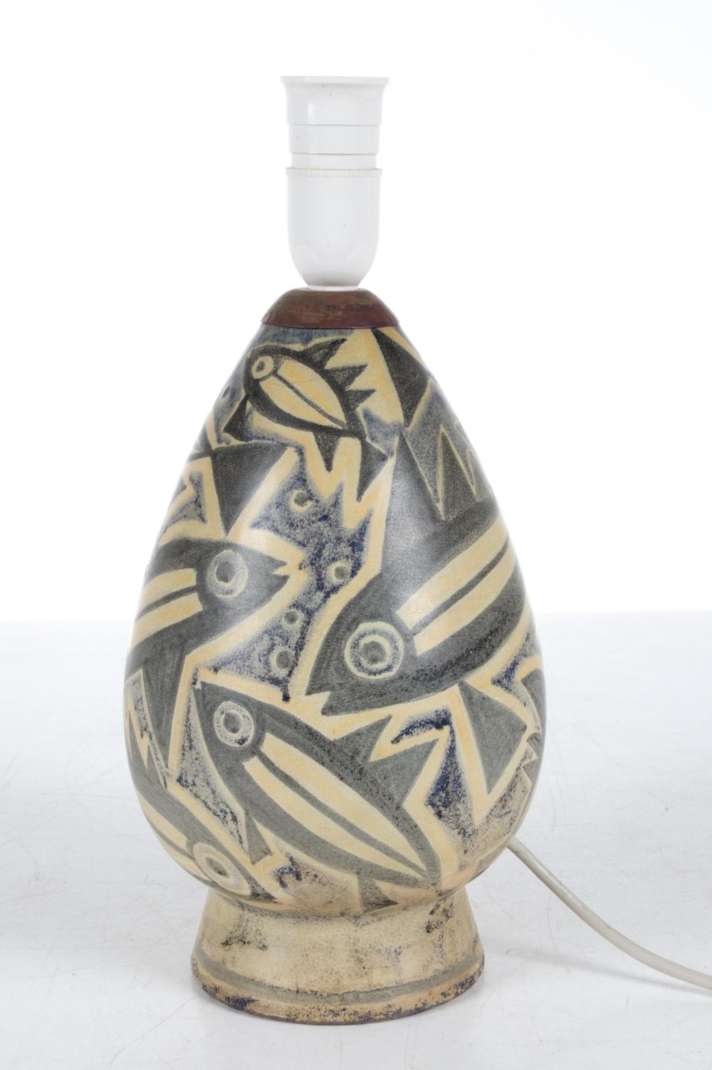 Michael Andersen Studio Pottery lampe de table à motif de poissons en vente 1