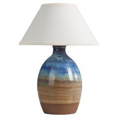 Michael Andersen, lampe de bureau, grès bleu-émaillé, Danemark, années 1960