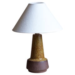 Michael Andersen, Table Lamp, Brown Glazed Stoneware, Bornholm, Denmark, 1960s