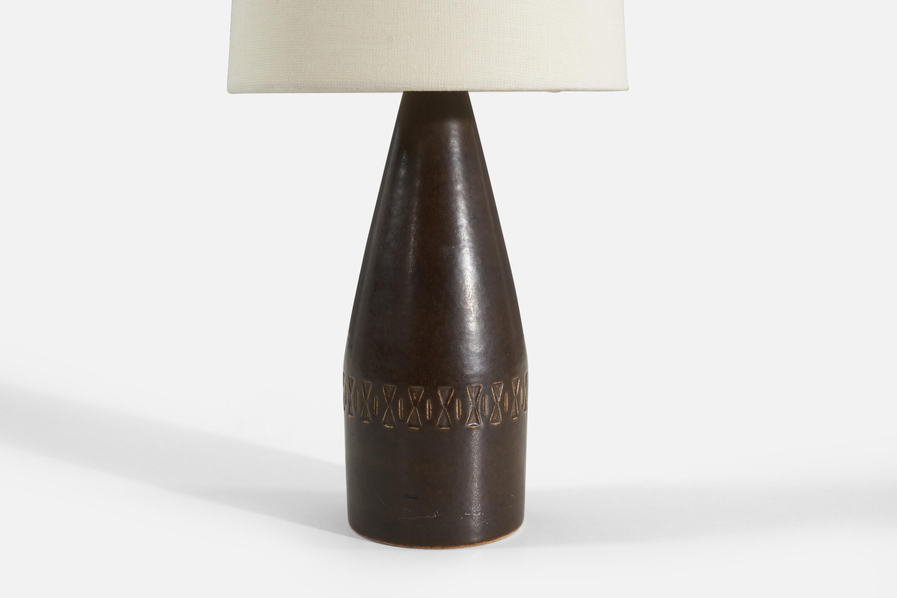 Danish Michael Andersen, Table Lamp, Glazed Stoneware, Bornholm, Denmark, 1960s For Sale