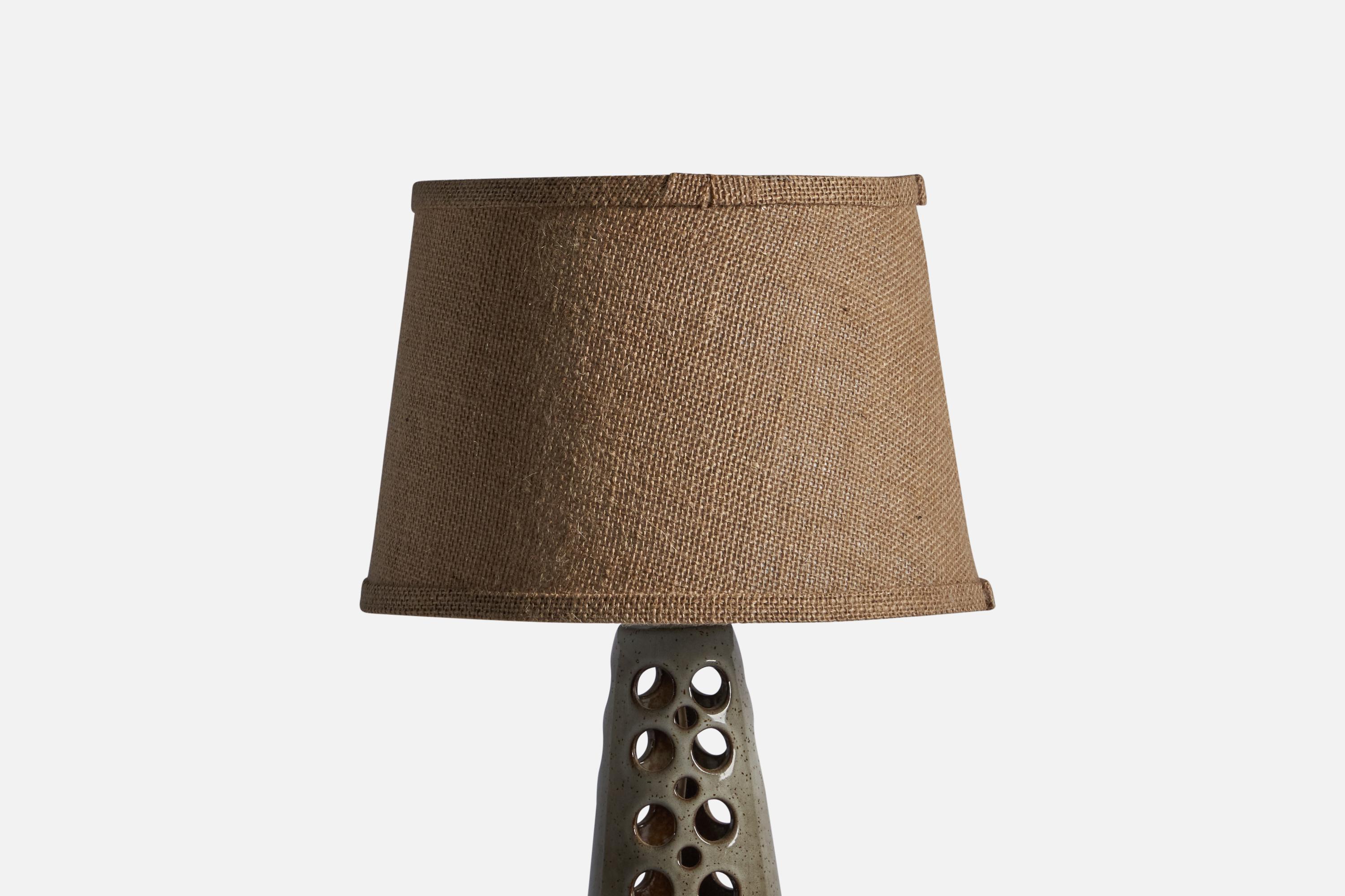 Danish Michael Andersen, Table Lamp, Stoneware, Denmark, 1960s For Sale