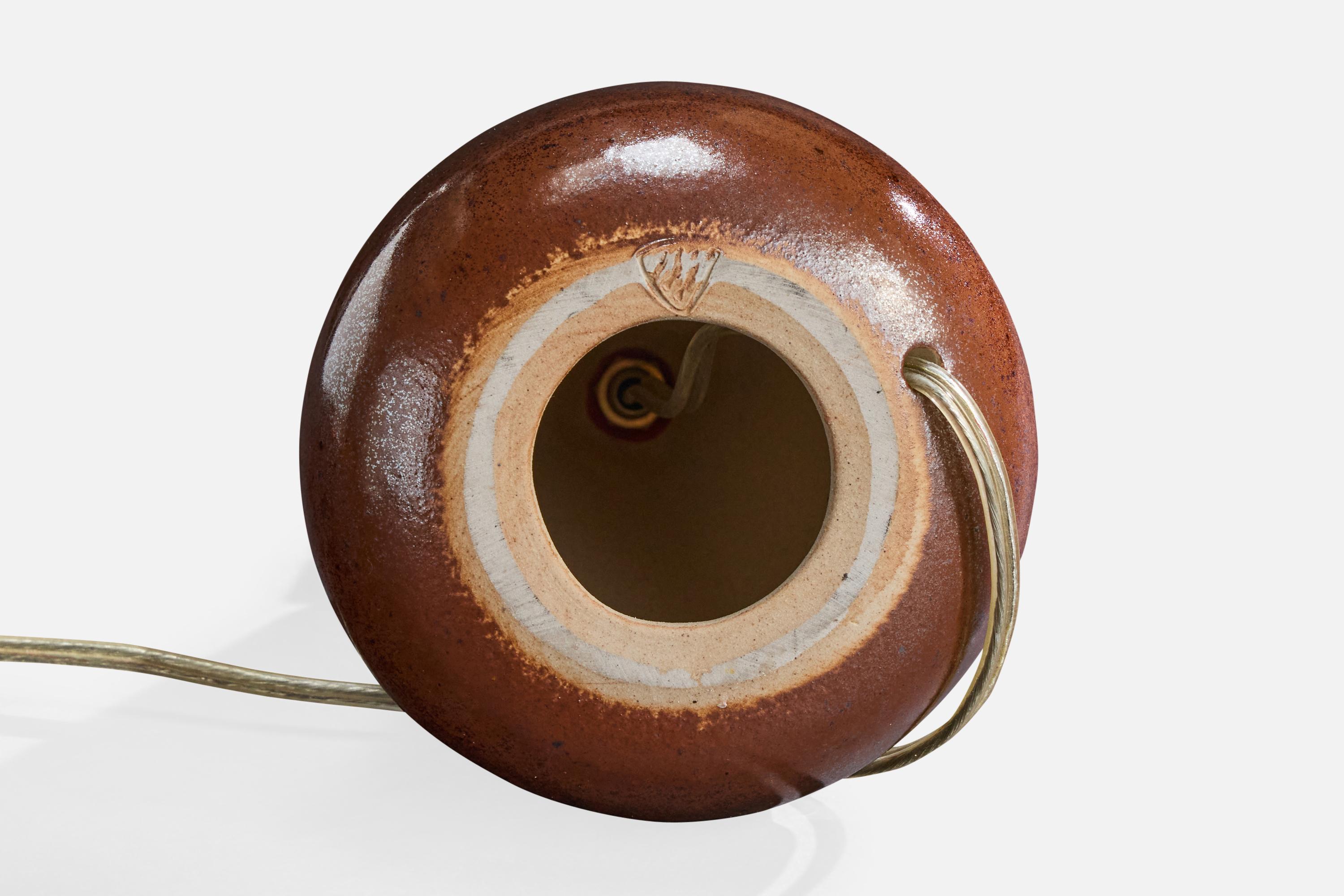 Michael Andersen, Table Lamp, Stoneware, Denmark, 1960s For Sale 1