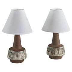 Michael Andersen, lampes de table en grès émaillé Brown, Danemark, années 1960