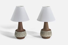 Michael Andersen, lampes de table en grès émaillé Brown, Danemark, années 1960