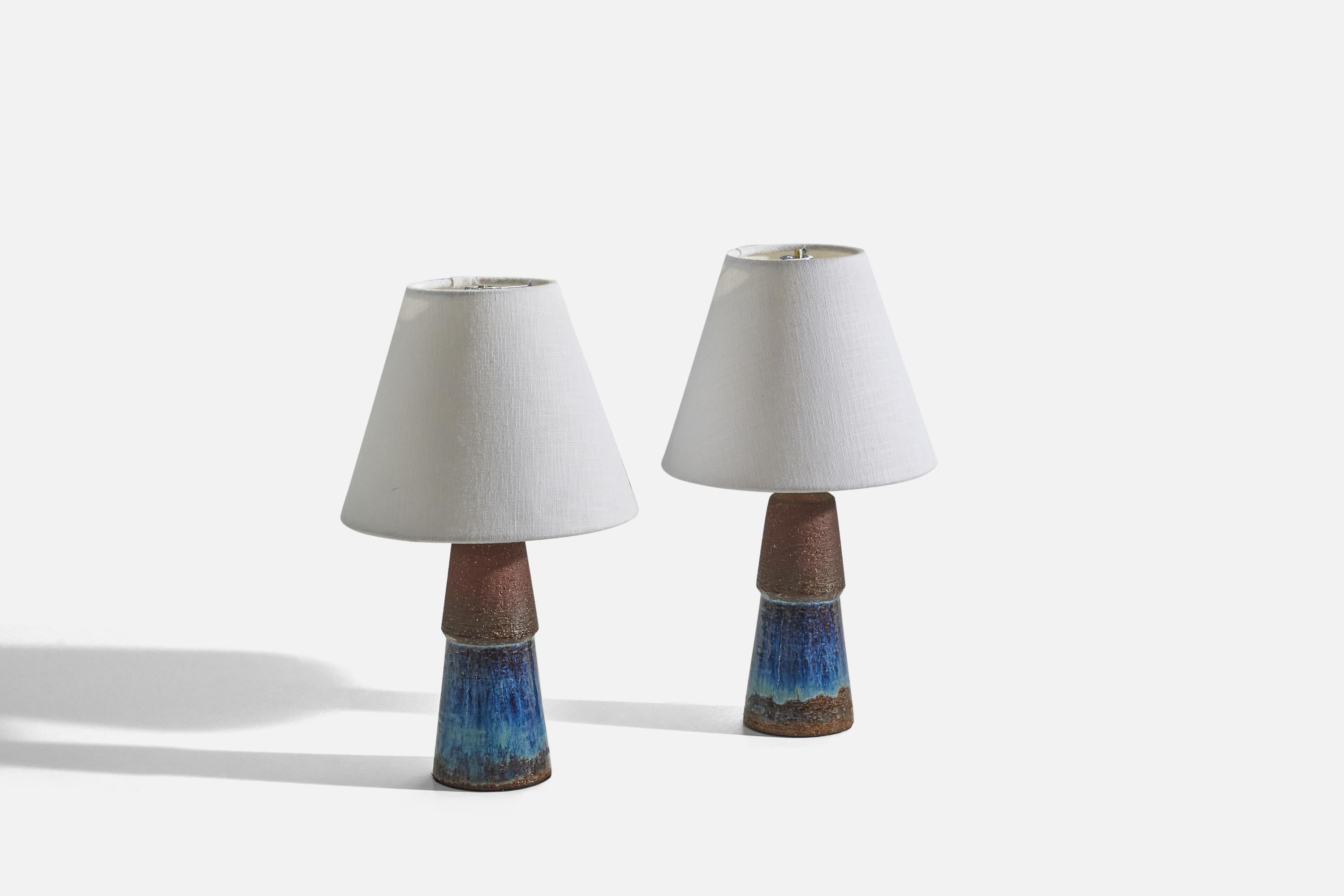 Mid-Century Modern Michael Andersen, Lampes de Table, Grès Vernissé, Bornholm, Danemark, Années 1960 en vente