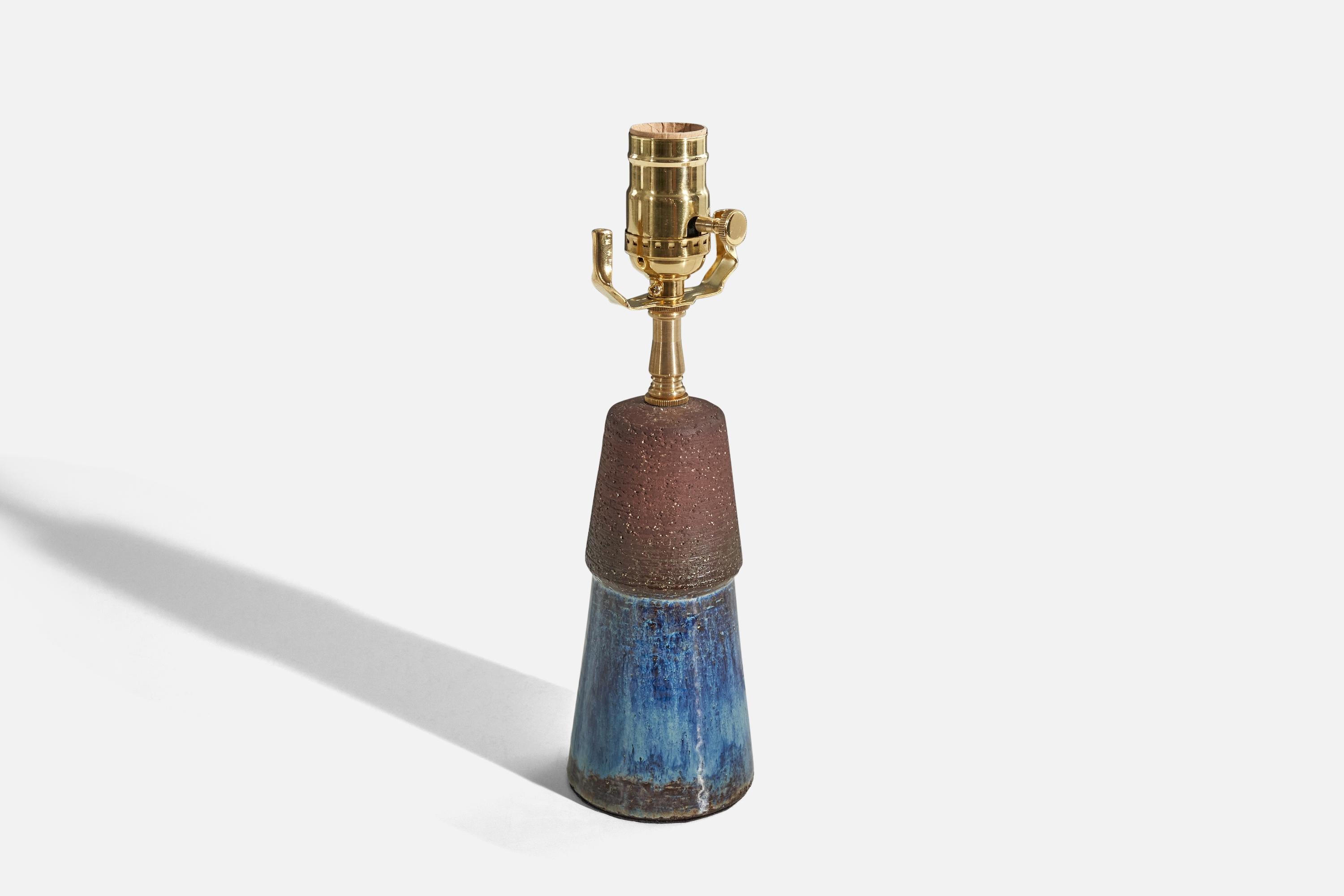 Michael Andersen, Lampes de Table, Grès Vernissé, Bornholm, Danemark, Années 1960 Bon état - En vente à High Point, NC