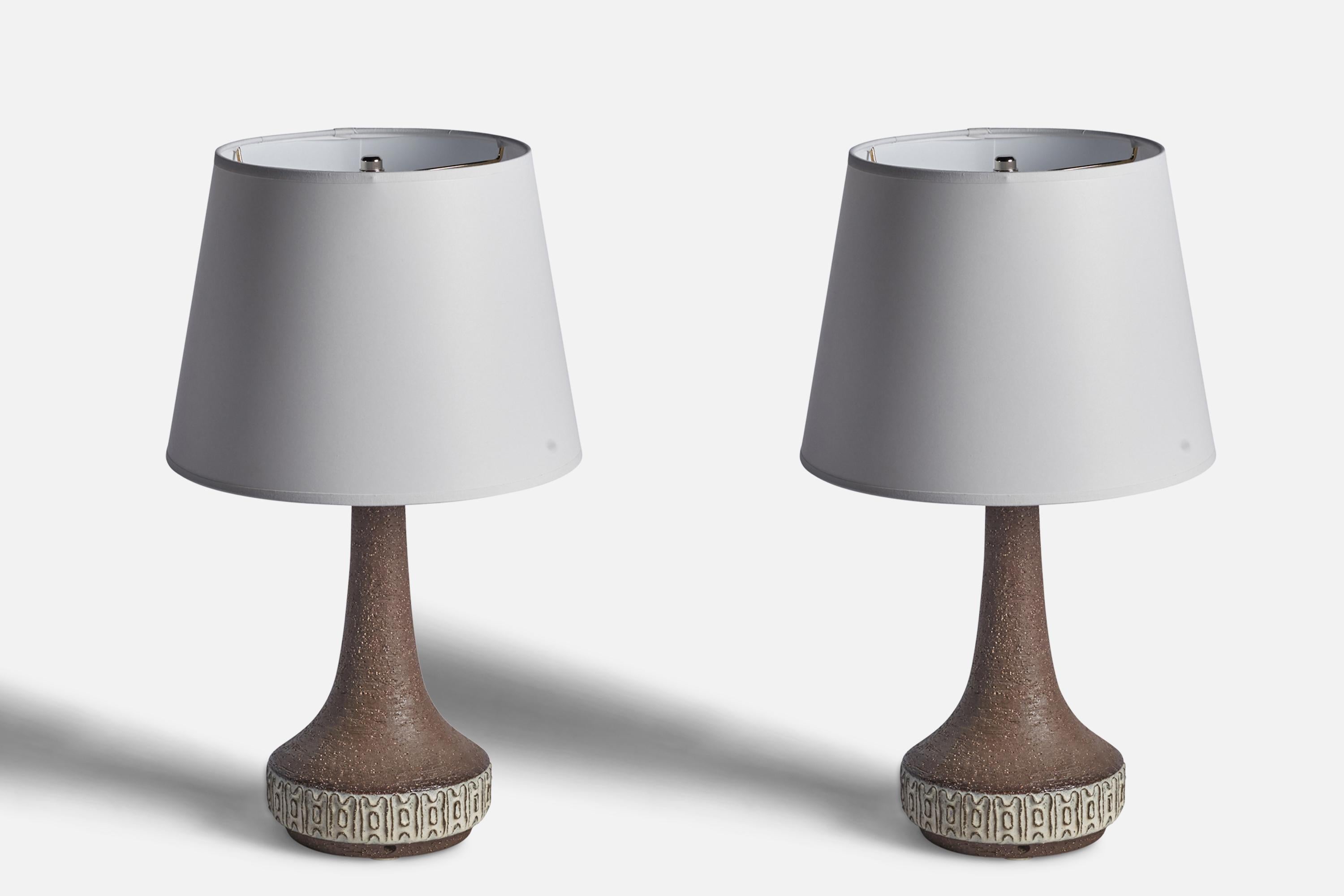 Mid-Century Modern Michael Andersen, Table Lamps, Stoneware, Sweden, 1960s For Sale