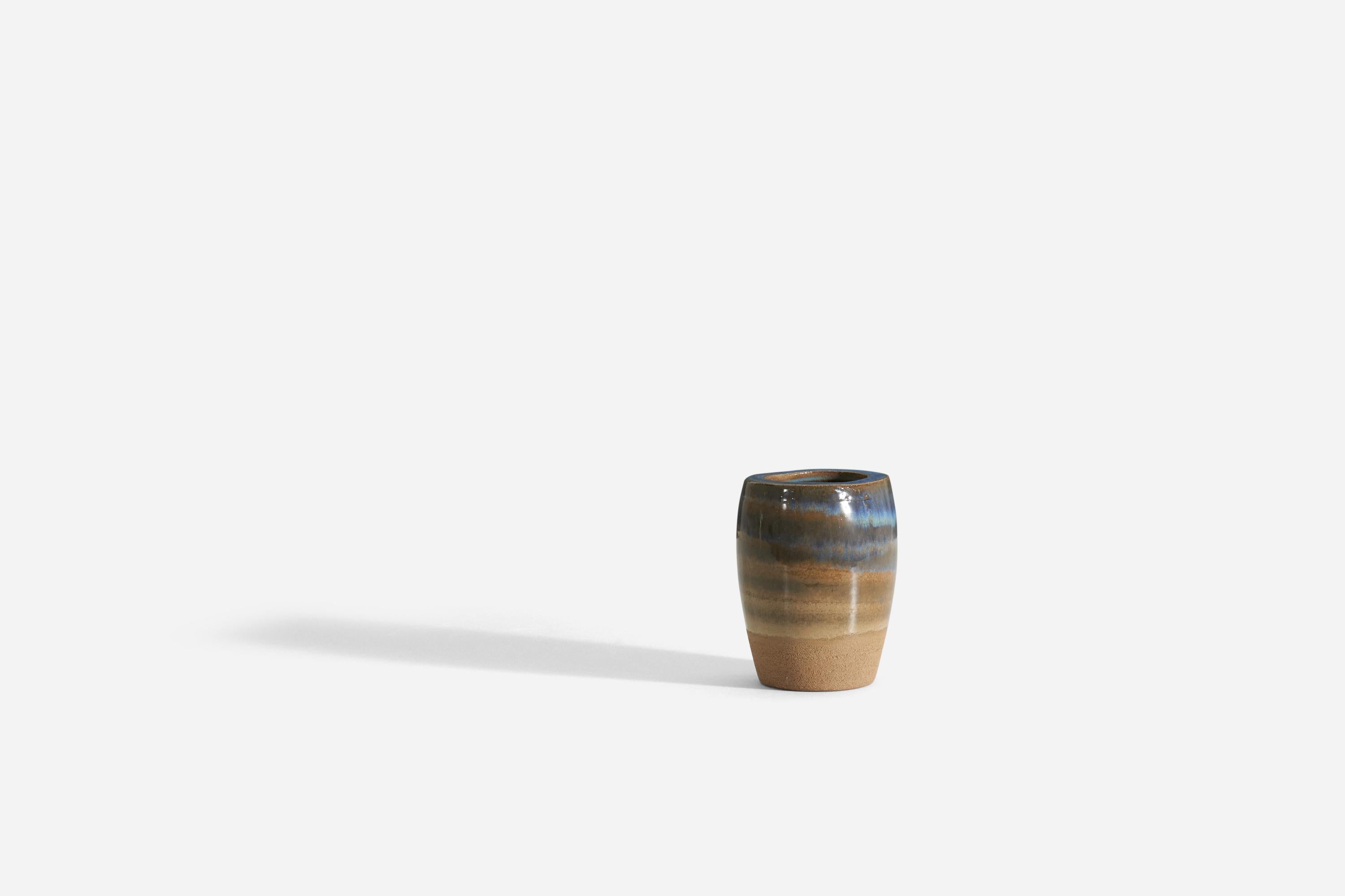 Danish Michael Andersen, Vase, Glazed Stoneware, Bornholm, Denmark, 1960s For Sale