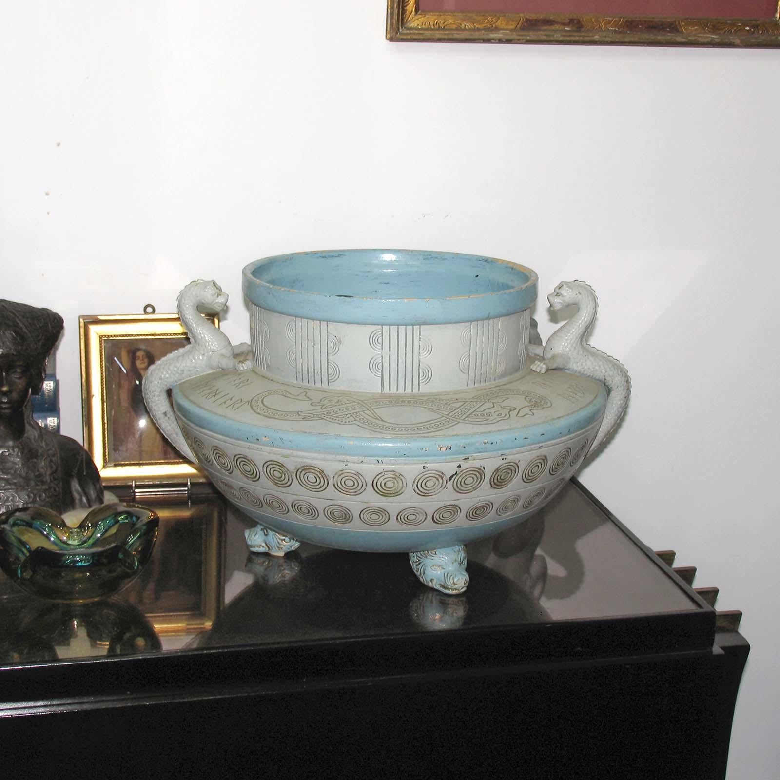 Art Deco Michael Andersen, Very Large and Rare 'Old Nordic' Terracotta Planter For Sale