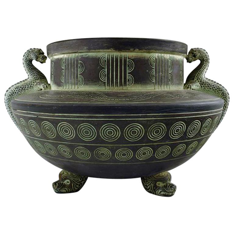 Michael Andersen, Very Large and Rare 
Old Nordic
 Tub / Jar of Terracotta