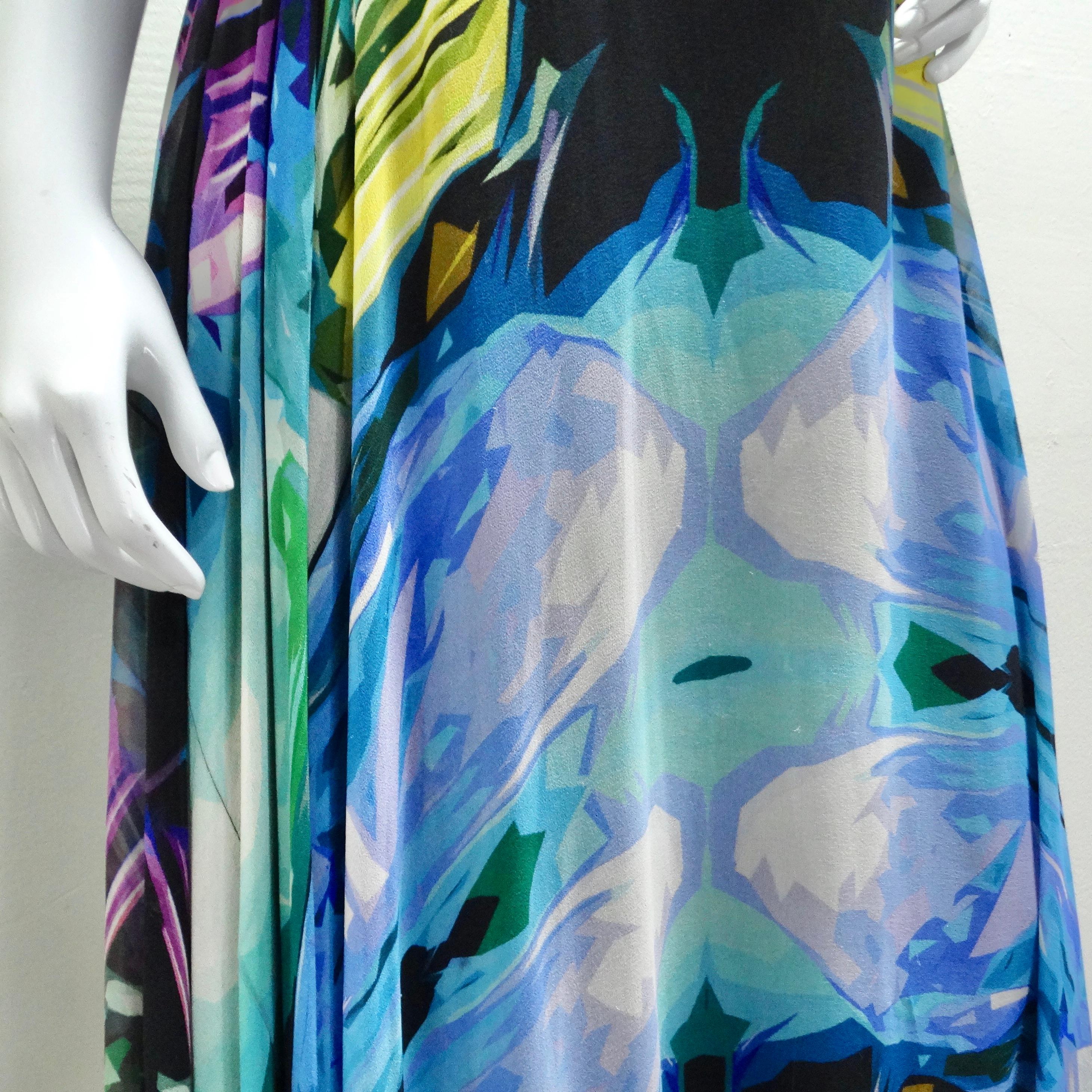 Michael Angel Multicolor Evening Gown In Good Condition For Sale In Scottsdale, AZ