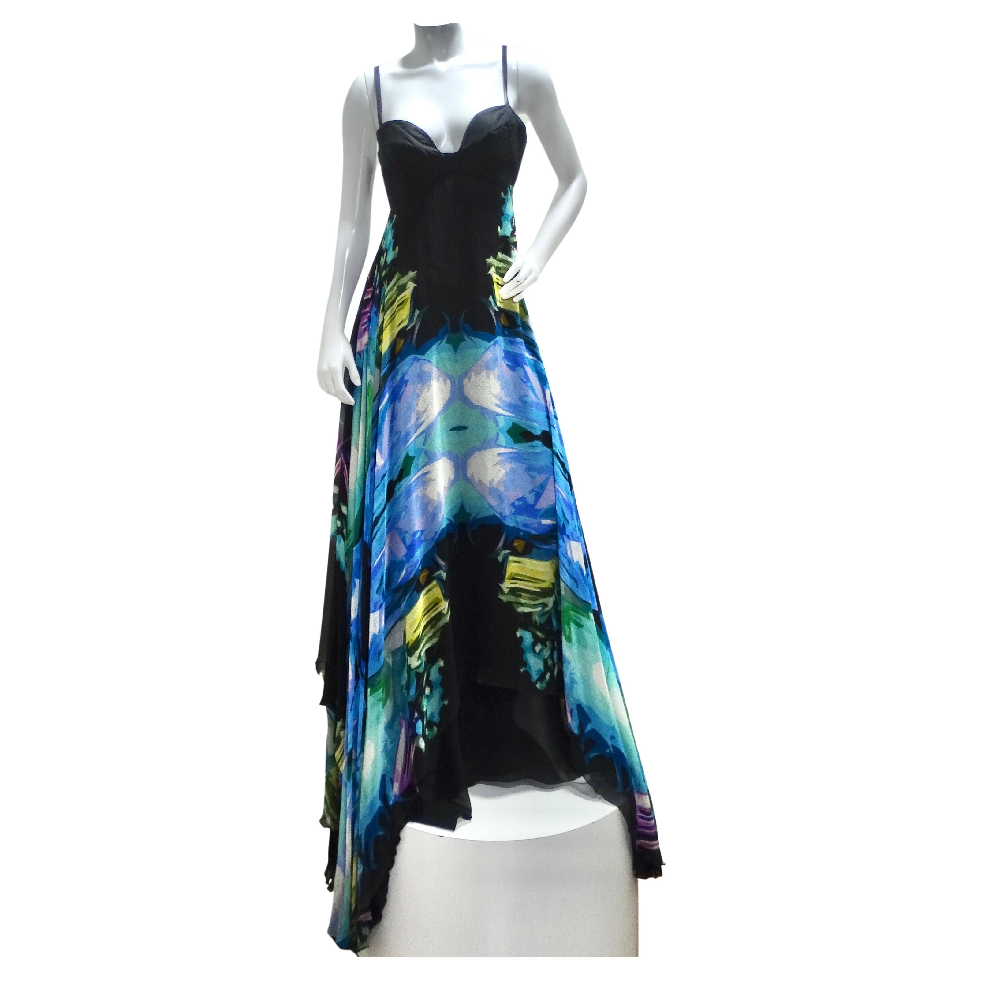 Michael Angel Multicolor Evening Gown For Sale