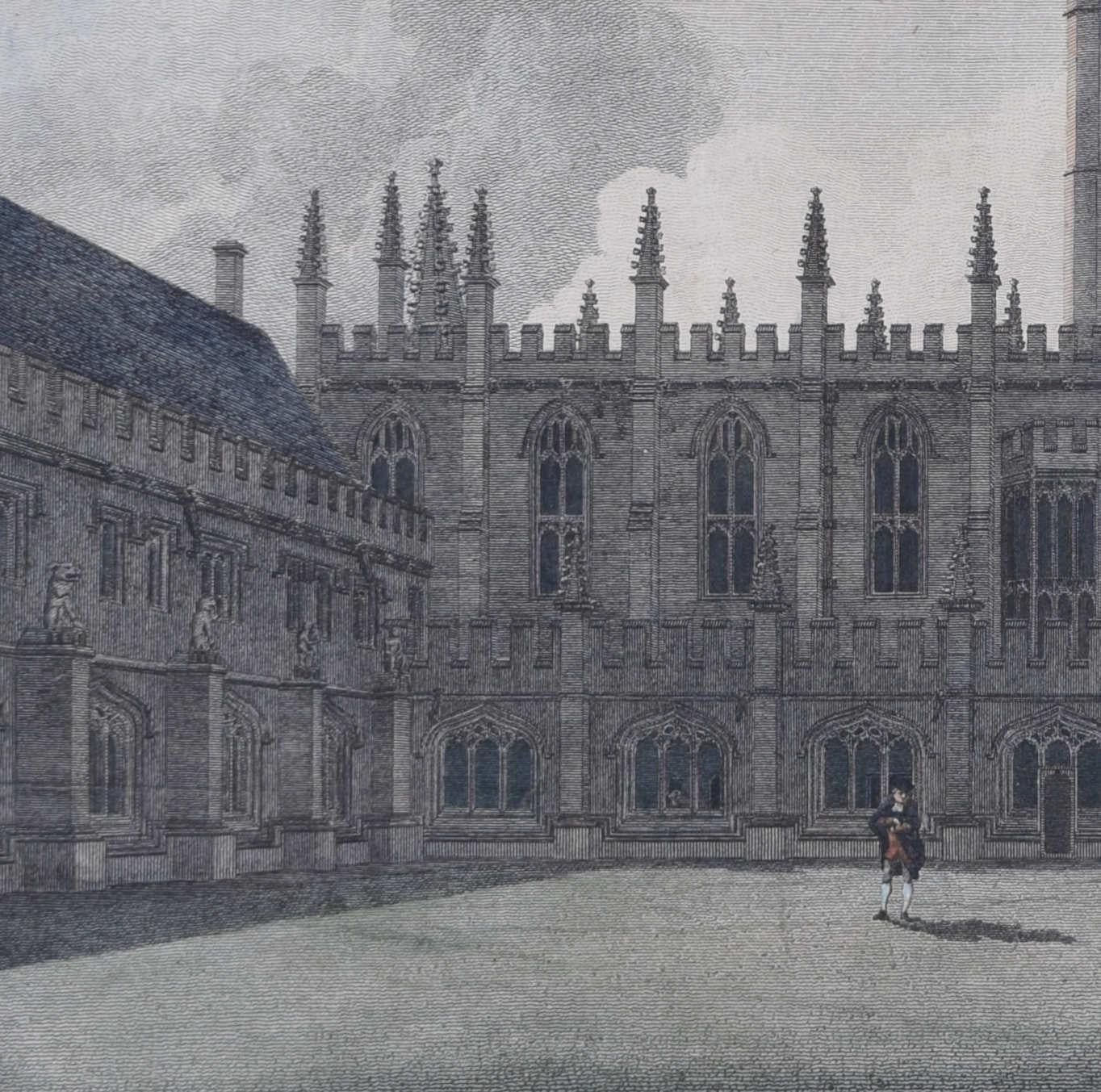 Magdalen College Oxford Almanack engraving by Michael Angelo Rooker For Sale 4