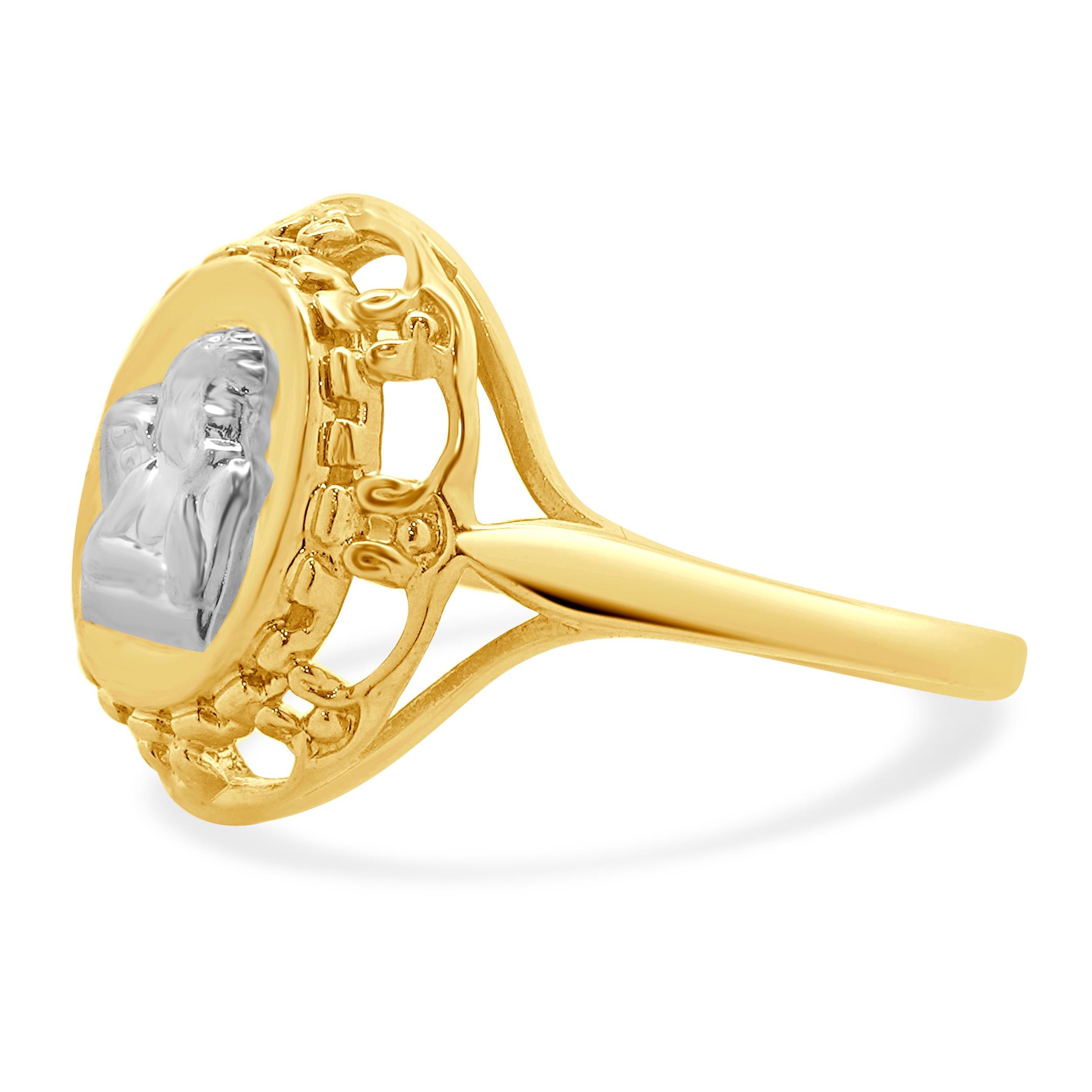 Designer: Michael Anthony
MATERIAL: 10K Gelbgold 
Abmessungen: Ring ist 14.7 mm breit
Gewicht: 2.02 Gramm
Größe: 7 (kostenlose Größenanpassung möglich) 
