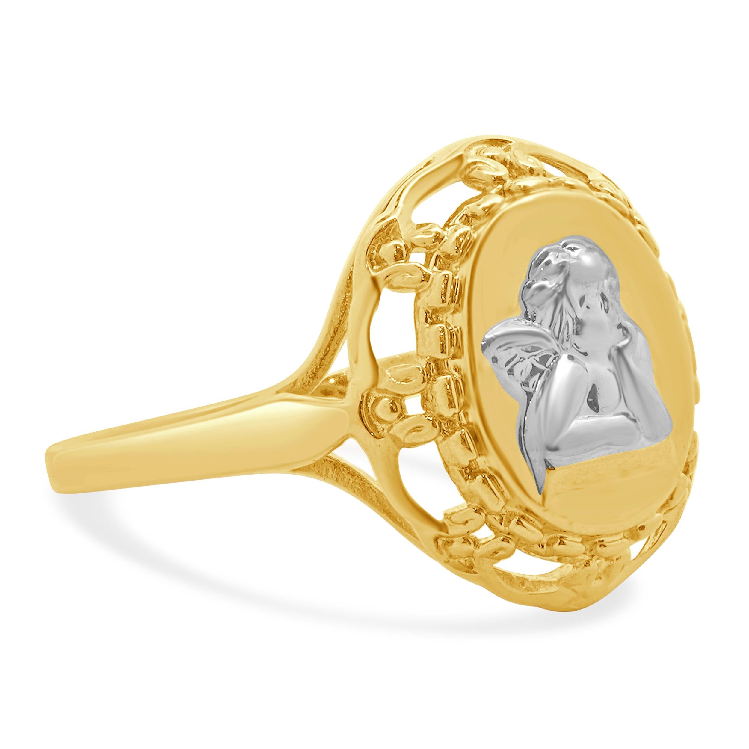 Michael Anthony Cherub-Ring aus 10 Karat Gelbgold Damen