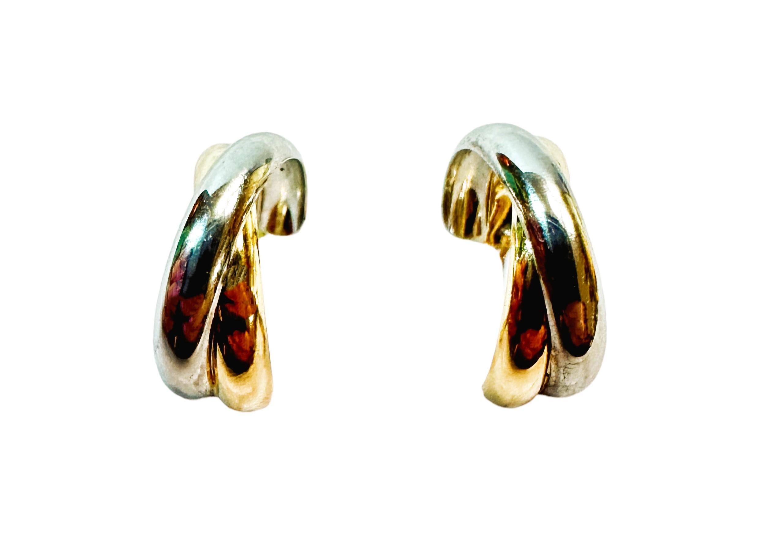Michael Anthony 14K Gold Two-Tone Hoop Earrings For Sale 2