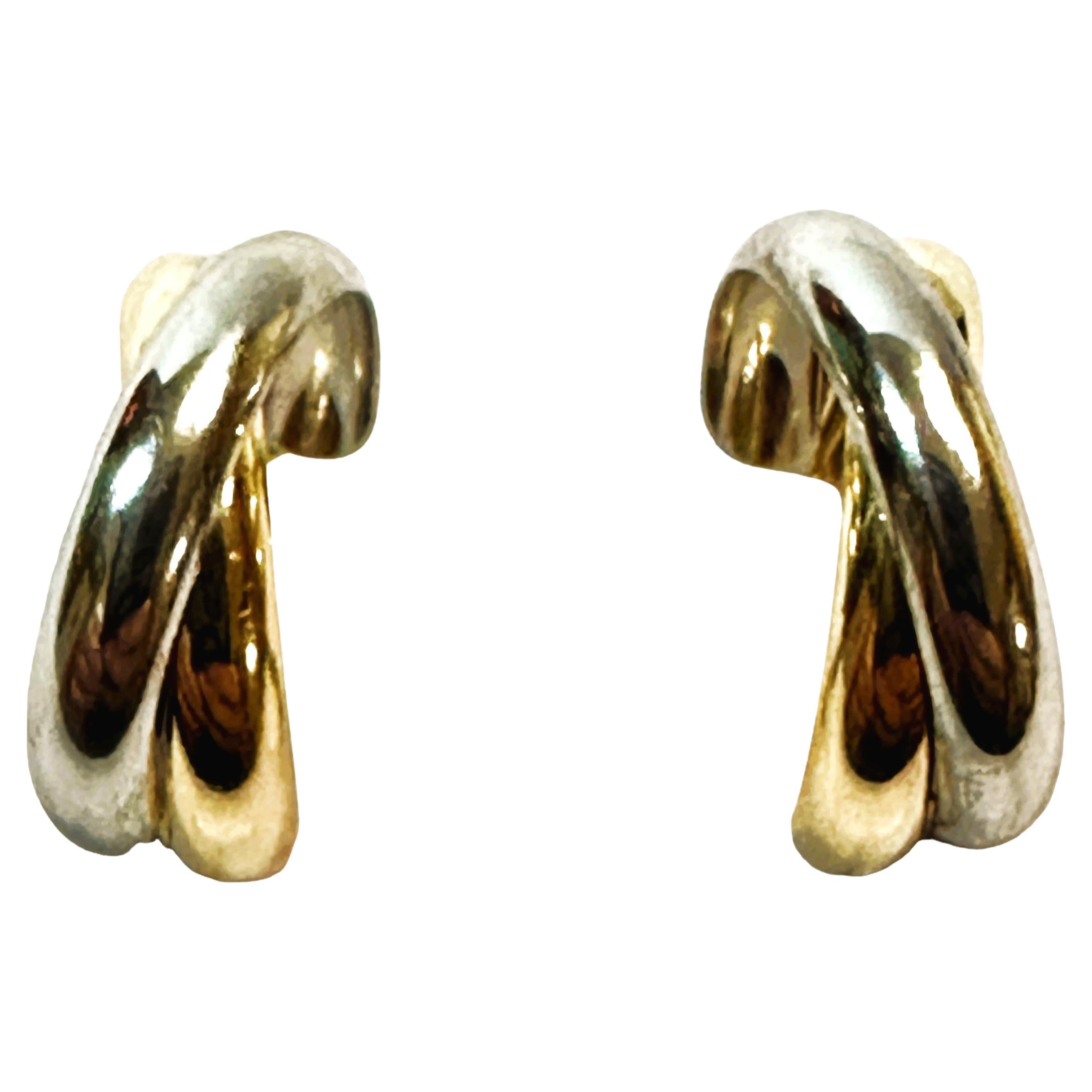 Boucles d'oreilles bicolores en or 14K de Michael Anthony en vente