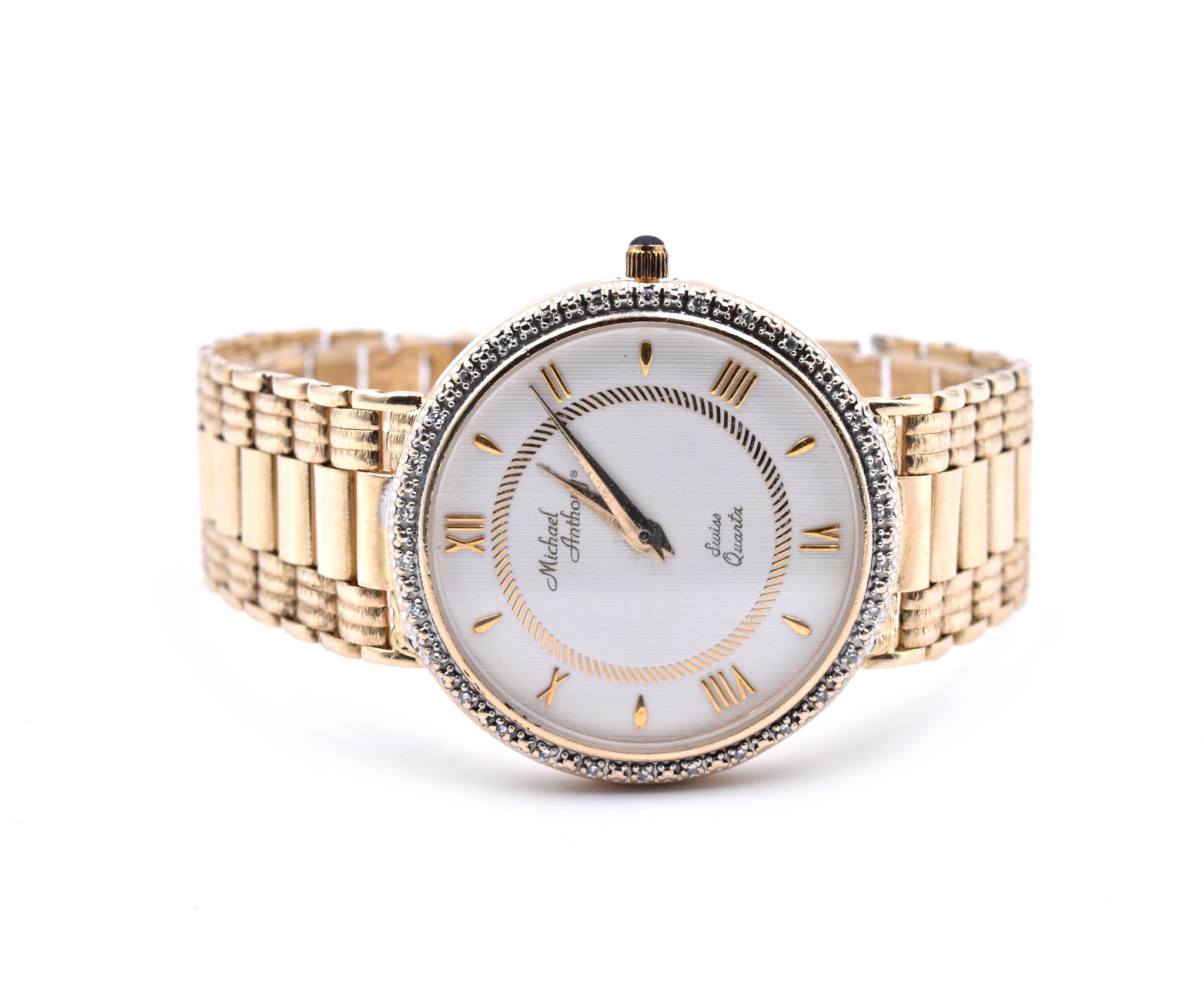 michael anthony 14k gold watch