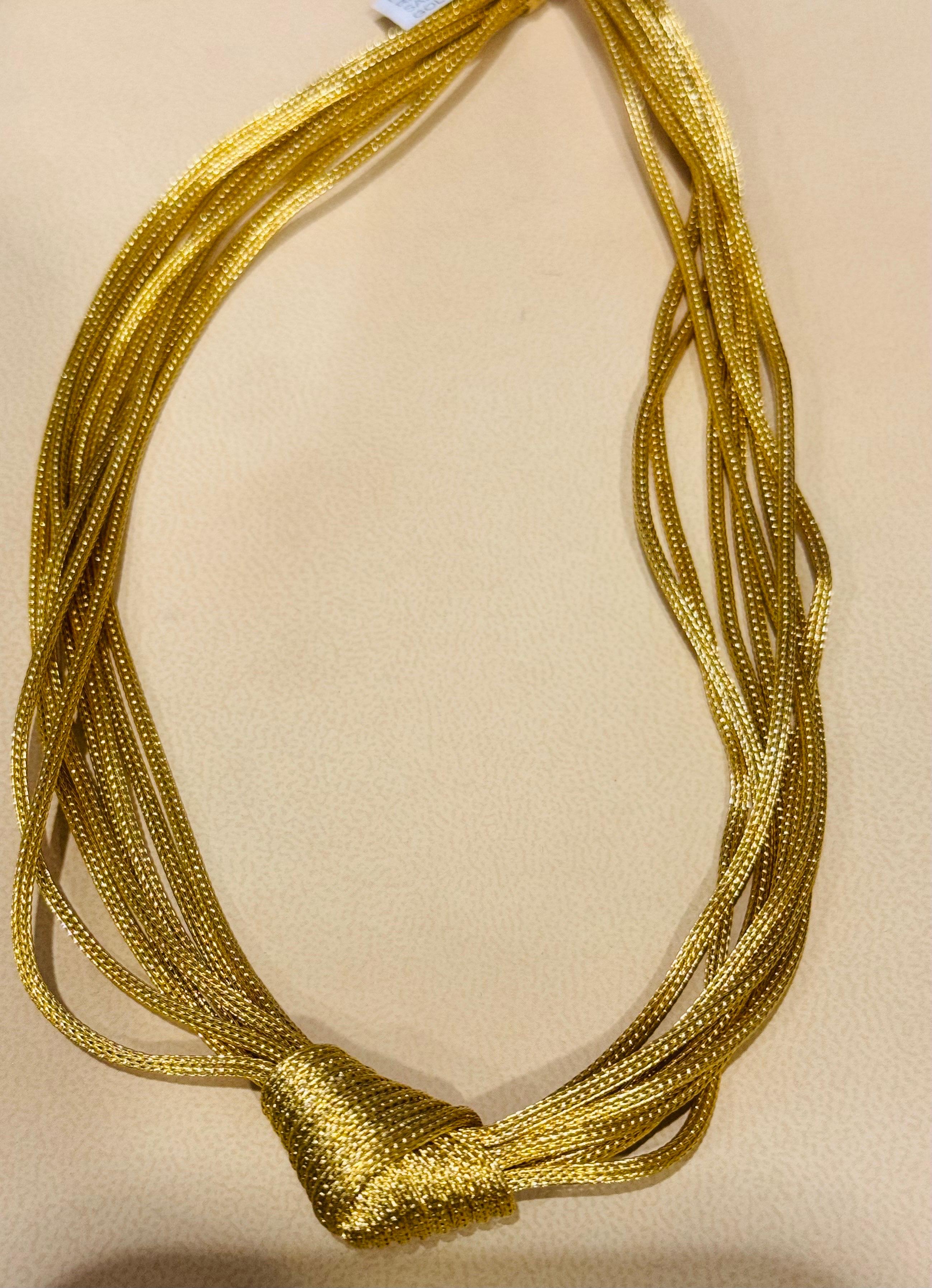  Michael Anthony Designer Love Knot Weaved Mesh Gold Eight Strand Choker Antique 6
