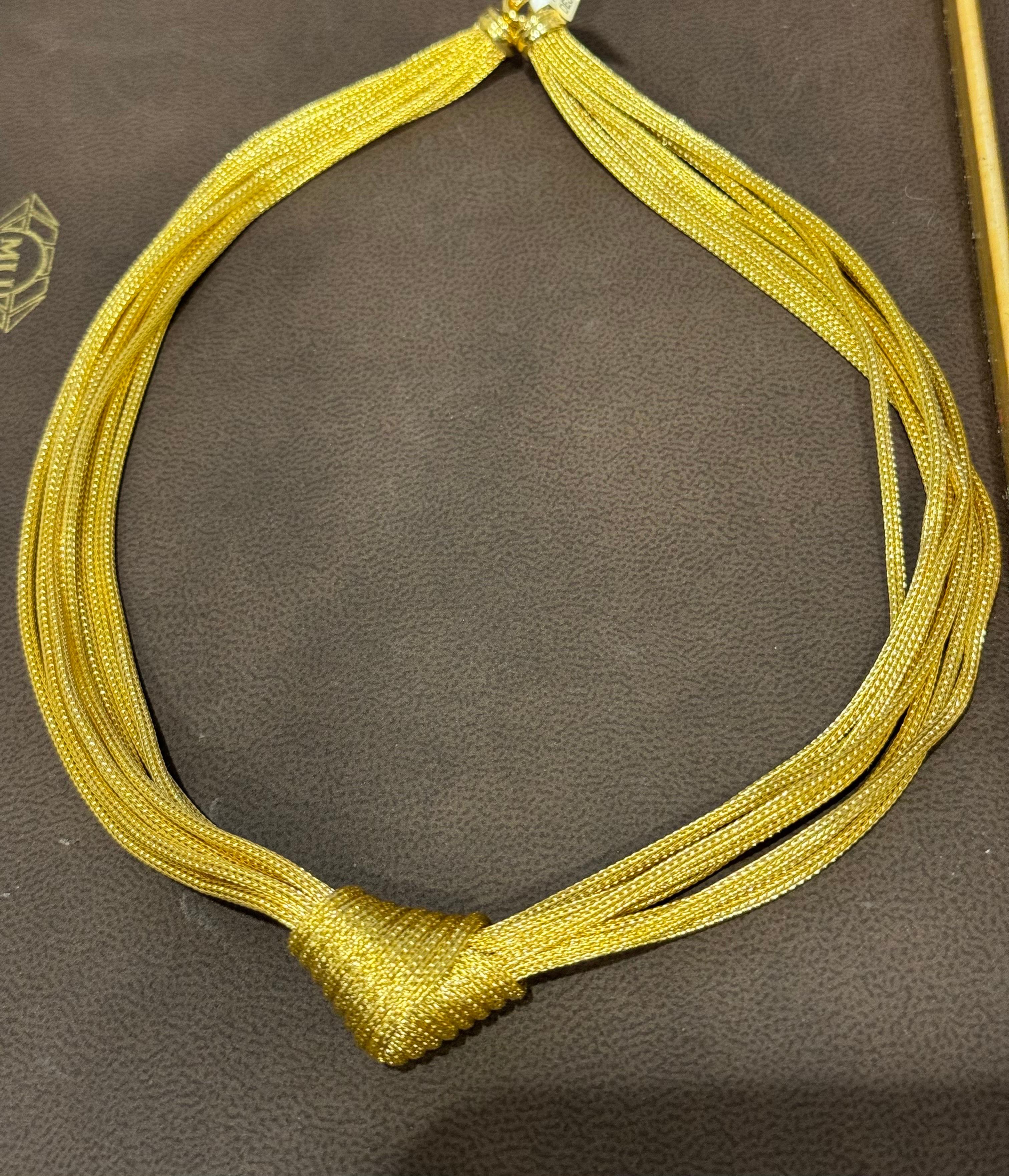  Michael Anthony Designer Love Knot Weaved Mesh Gold Eight Strand Choker Antique 7