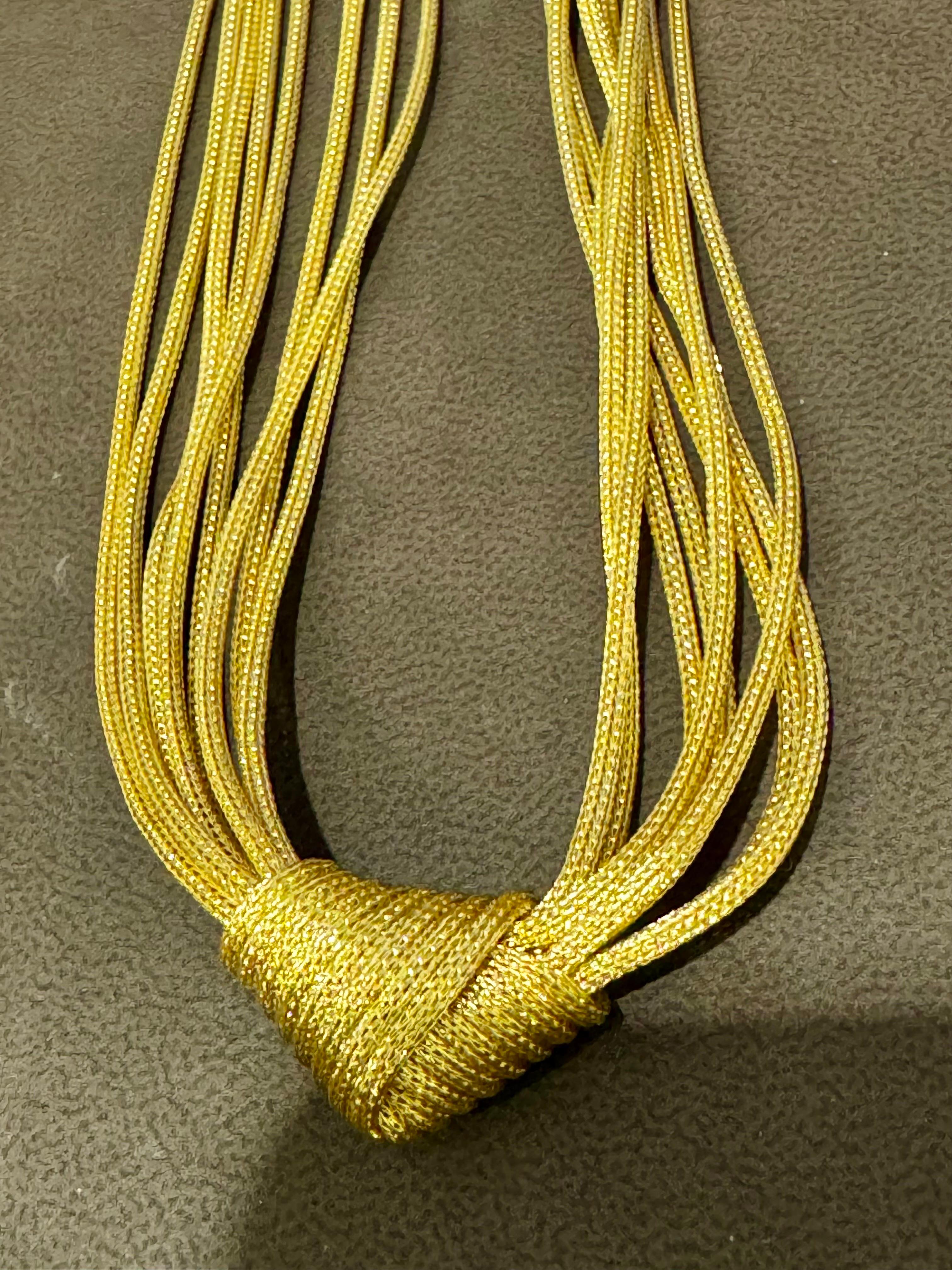  Michael Anthony Designer Love Knot Weaved Mesh Gold Eight Strand Choker Antique 9