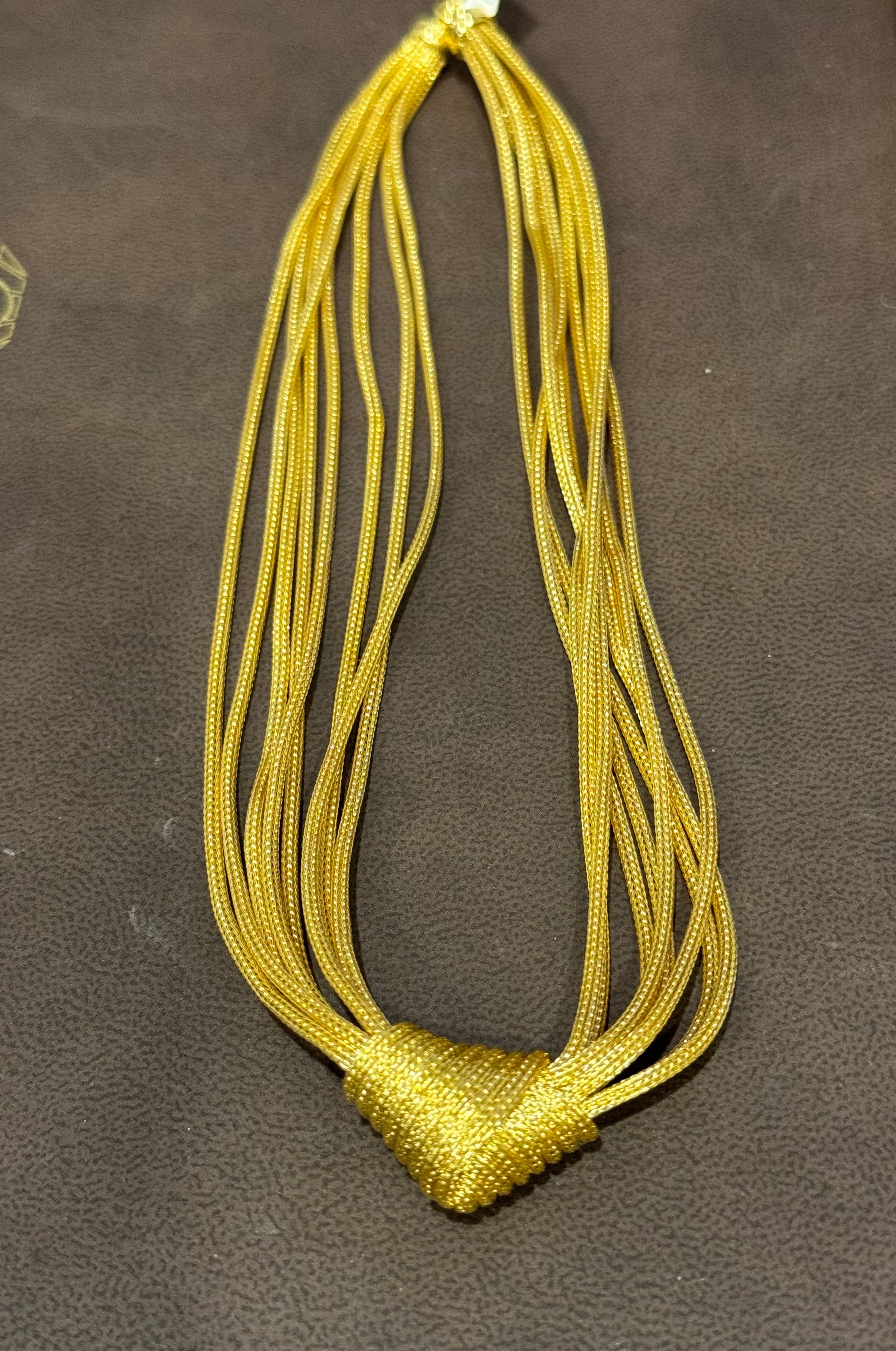  Michael Anthony Designer Love Knot Weaved Mesh Gold Eight Strand Choker Antique 10