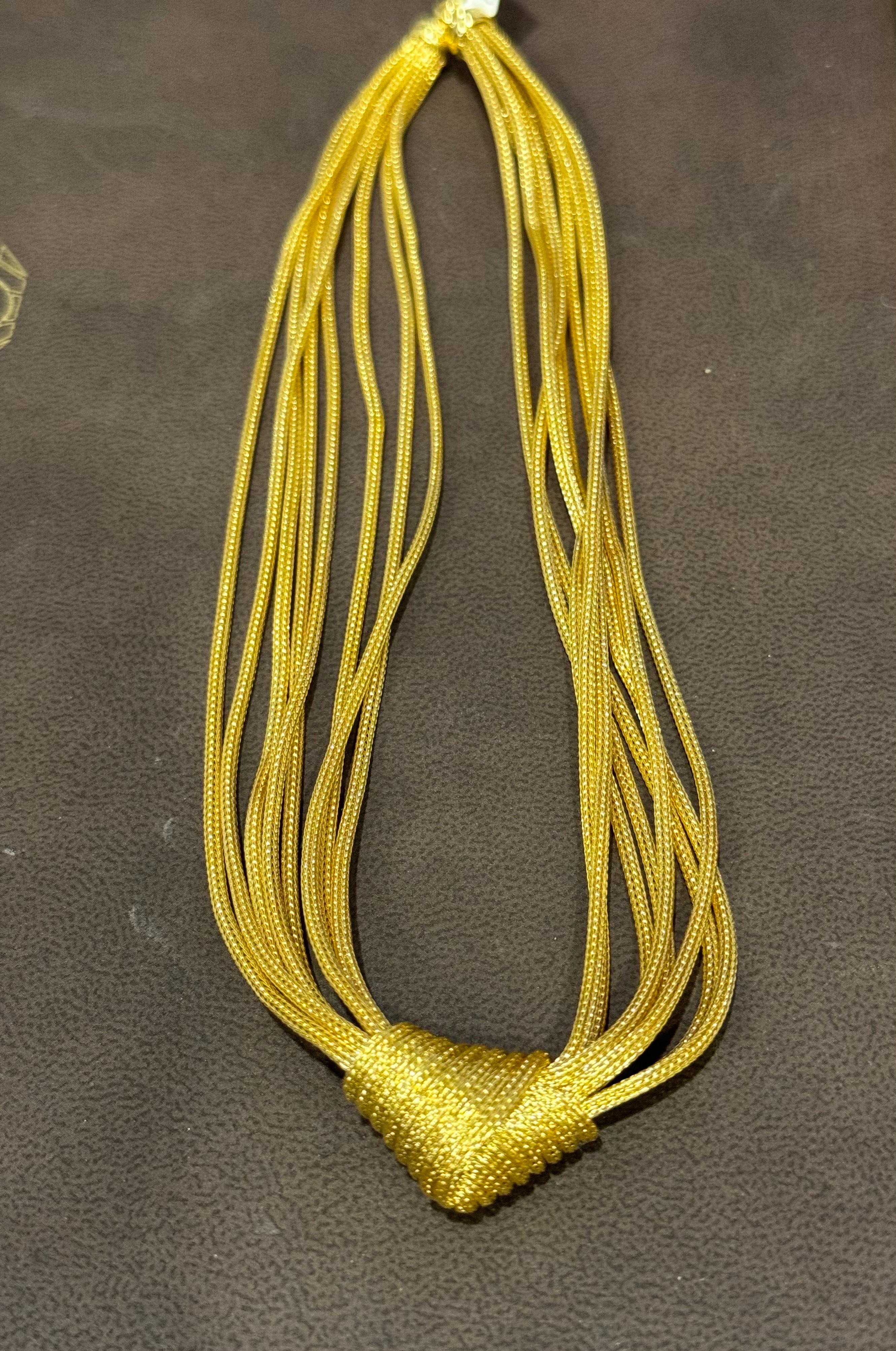Michael Anthony Designer Love Knot Weaved Mesh Gold Eight Strand Choker Antique 7